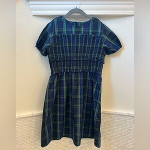 Crewcuts Holiday Plaid Dress in Blue and Green